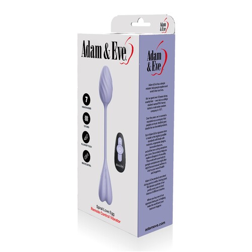 Adam & Eve Spiral Love Egg With Remote - Packaging