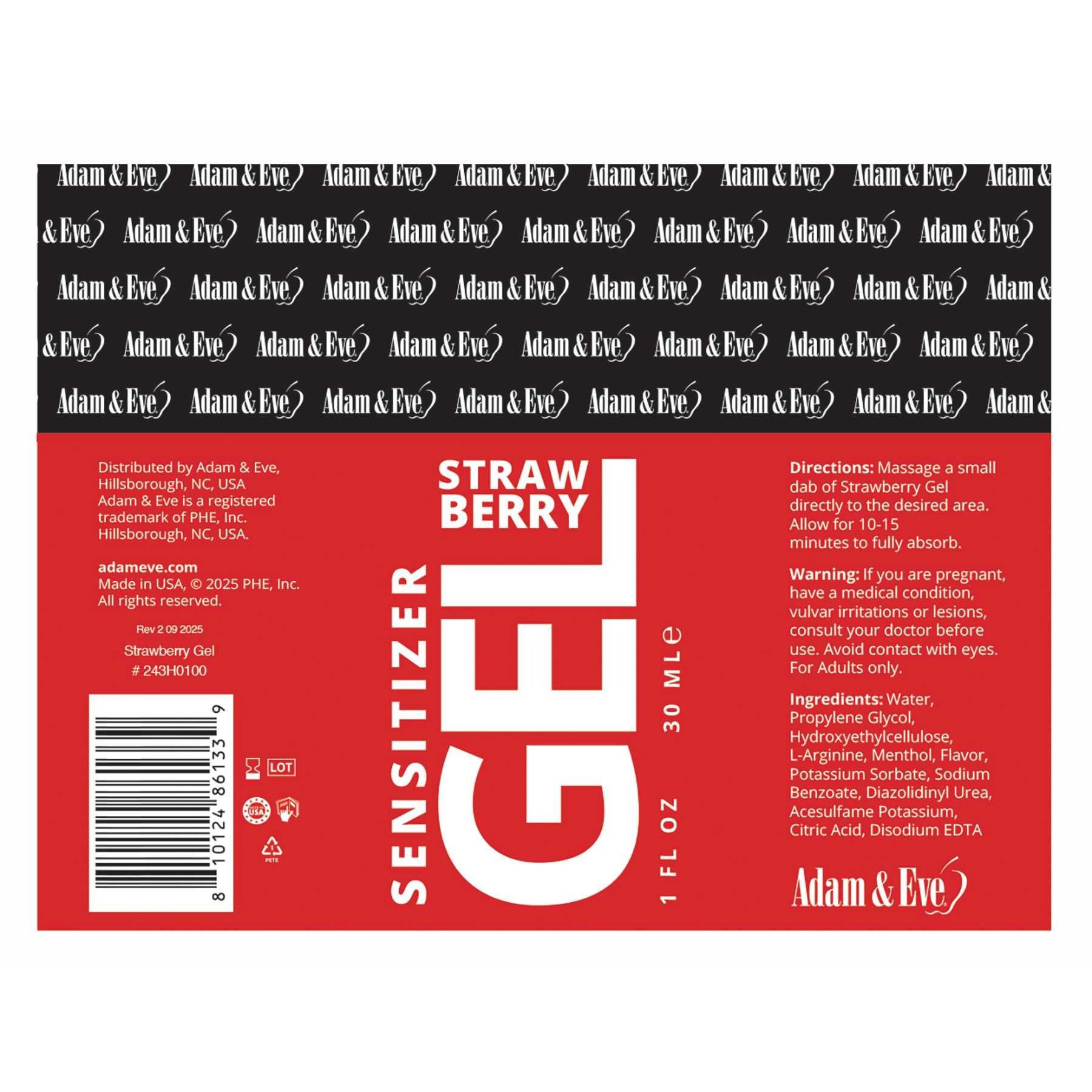 &E STRAWBERRY CLIT SENSITIZER label