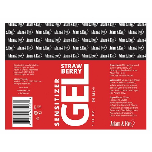 &E STRAWBERRY CLIT SENSITIZER label