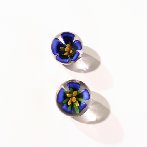 Blue Orchid Glass Kegel Balls - Product Shot