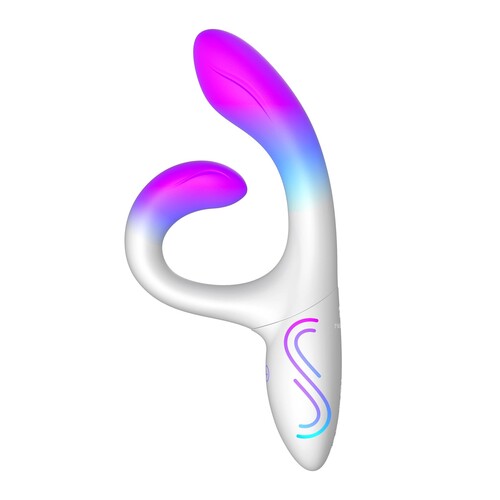 Illumination Rabbit Vibrator full view with lights on