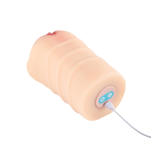 The Milk Maiden Sucking and Vibrating Stroker - Showing Where Charging Cable is Placed