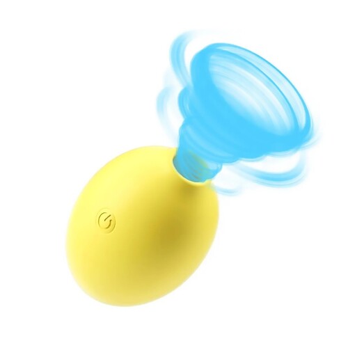 Bella Squeeze Lemon Vibrator showing suction