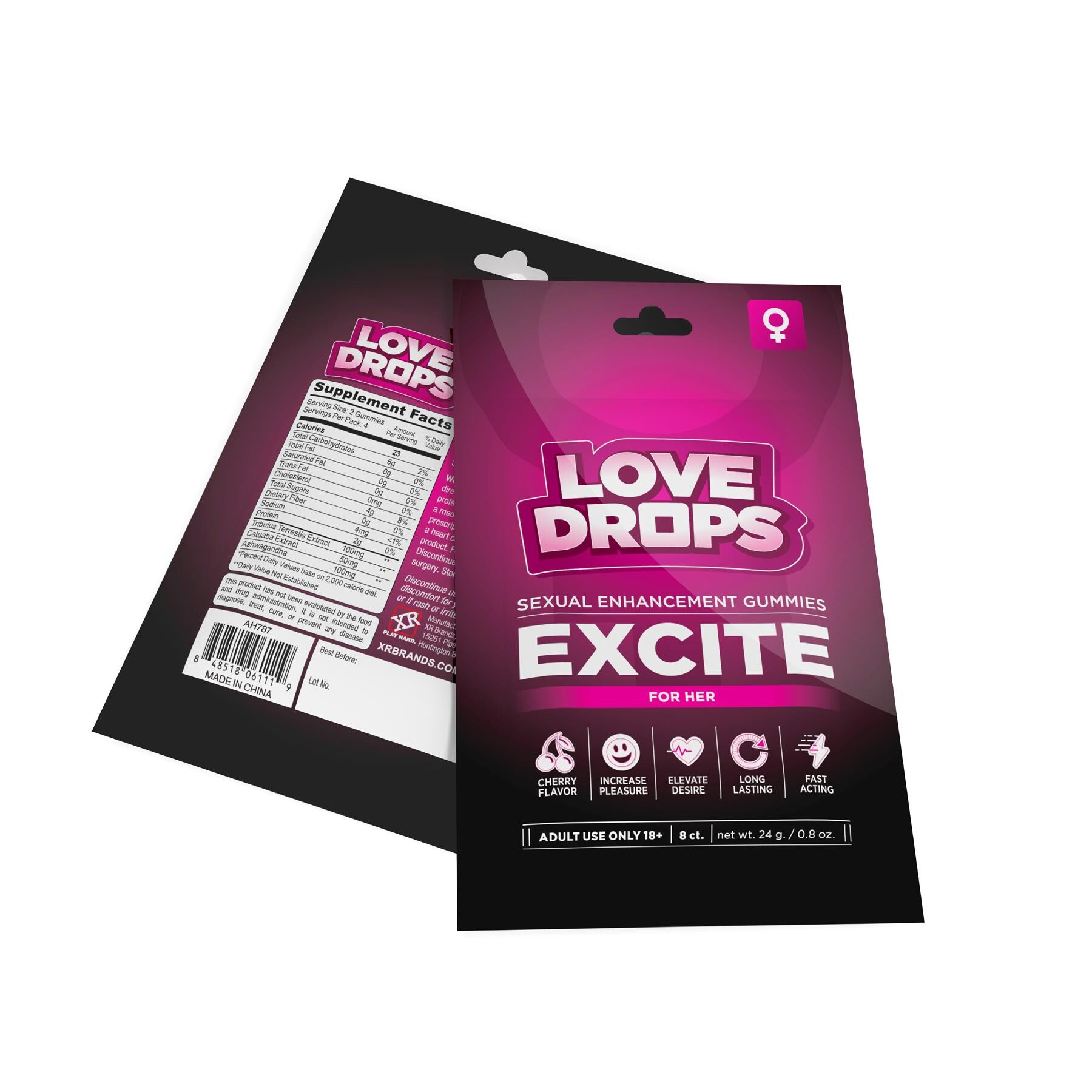 Sexual Enhancement Gummies for Her - Excite front & back