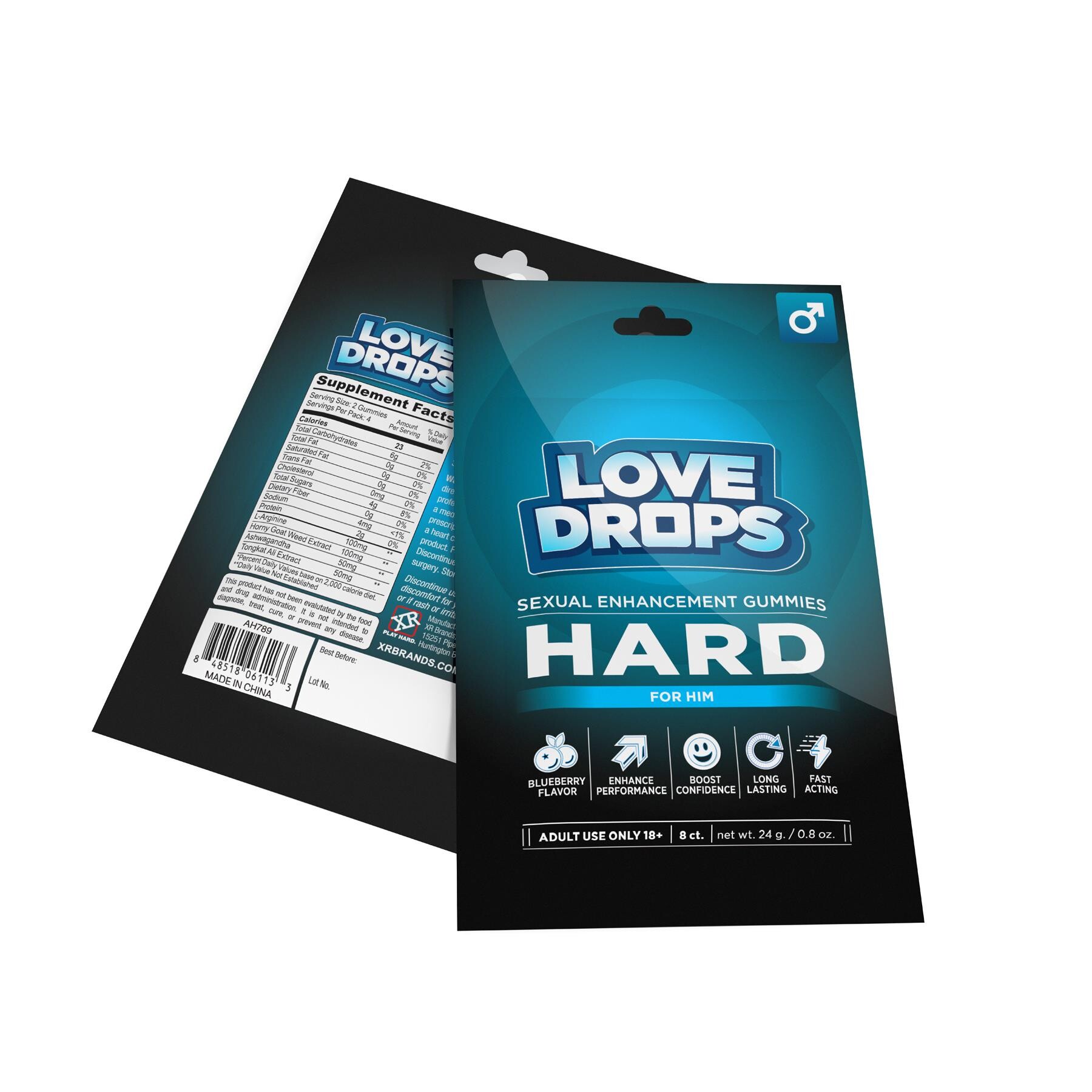 Sexual Enhancement Gummies for Him - Hard front & back