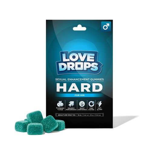 Sexual Enhancement Gummies for Him - Hard front with gummies