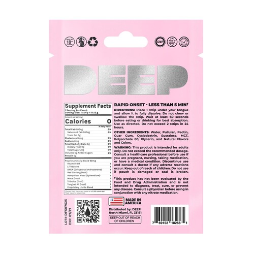 Deep Sensual Enhancement Sublingual Strip for Her back