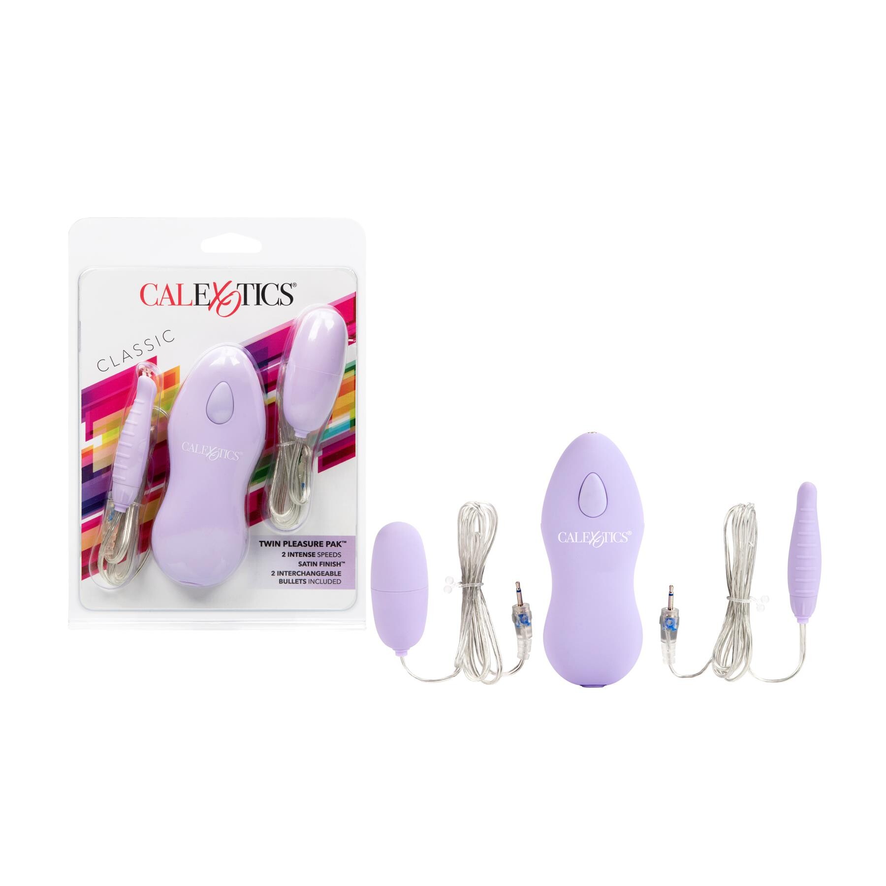 Twin Vibrator Pleasure Pak vibrator and package