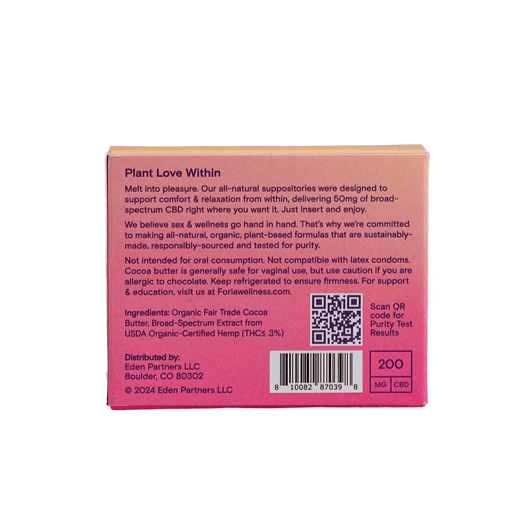 Intimacy Melts back of box