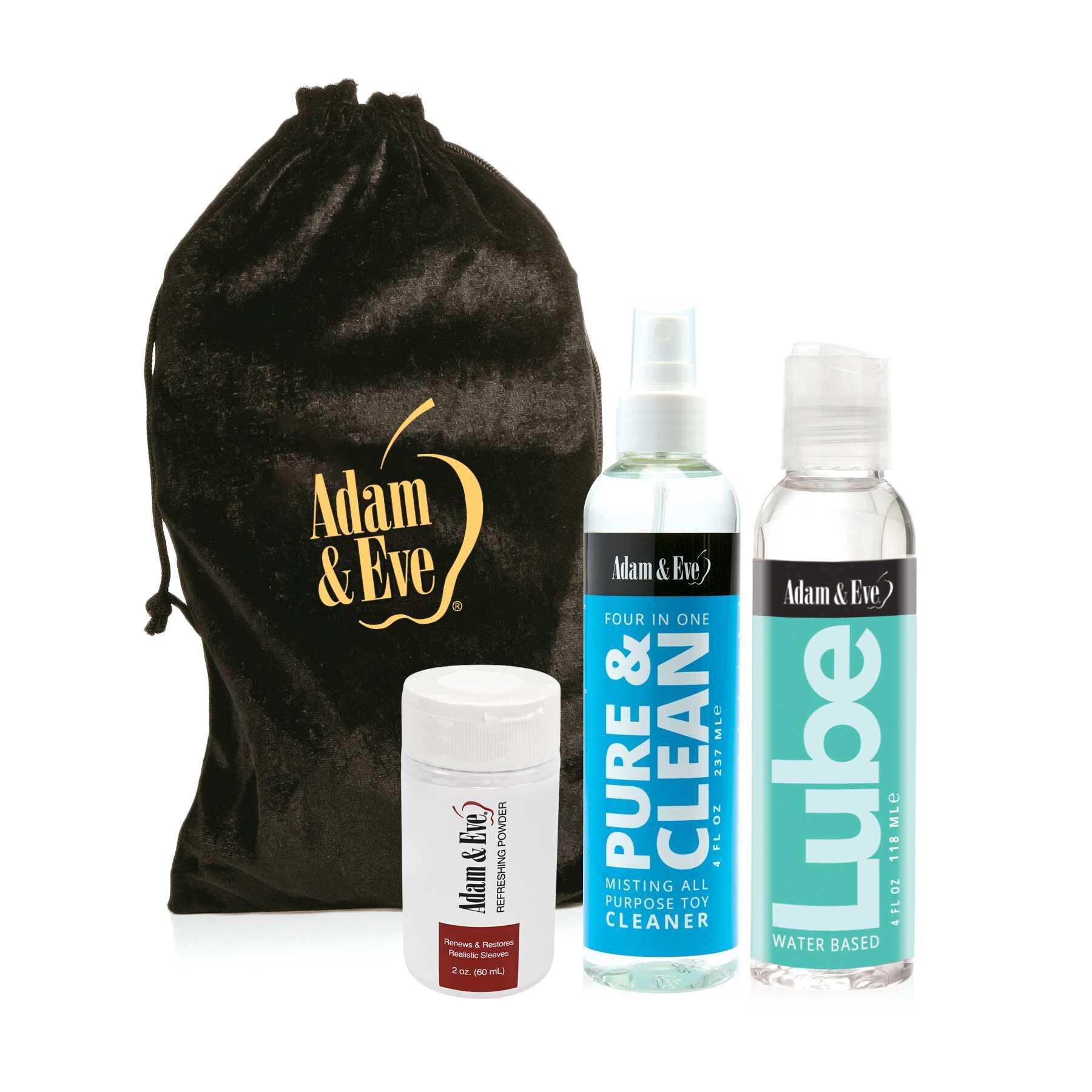 Masturbator Kit with 4 oz lube, toy mist and bag