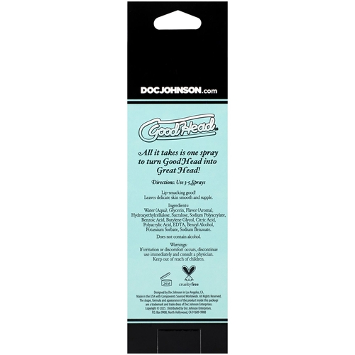 GoodHead - Juicy Head Dry Mouth Spray Cocktails Pina Colada back of box
