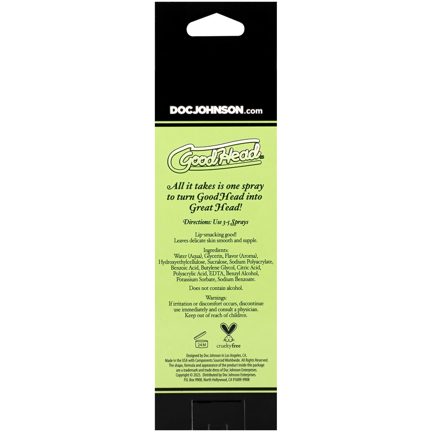 GoodHead - Juicy Head Dry Mouth Spray Cocktails Mojito back of box
