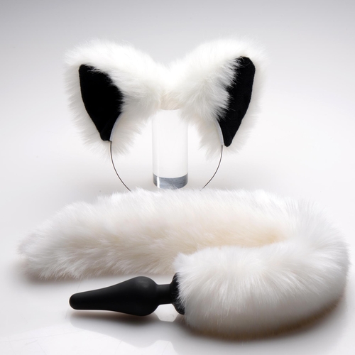 Tails White Fox Anal Plug & Ears Set view 2