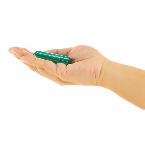 Rechargeable Power Bullet color teal in hand