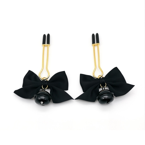 Bells and Bows Nipple Clamps - Product Shot - Black