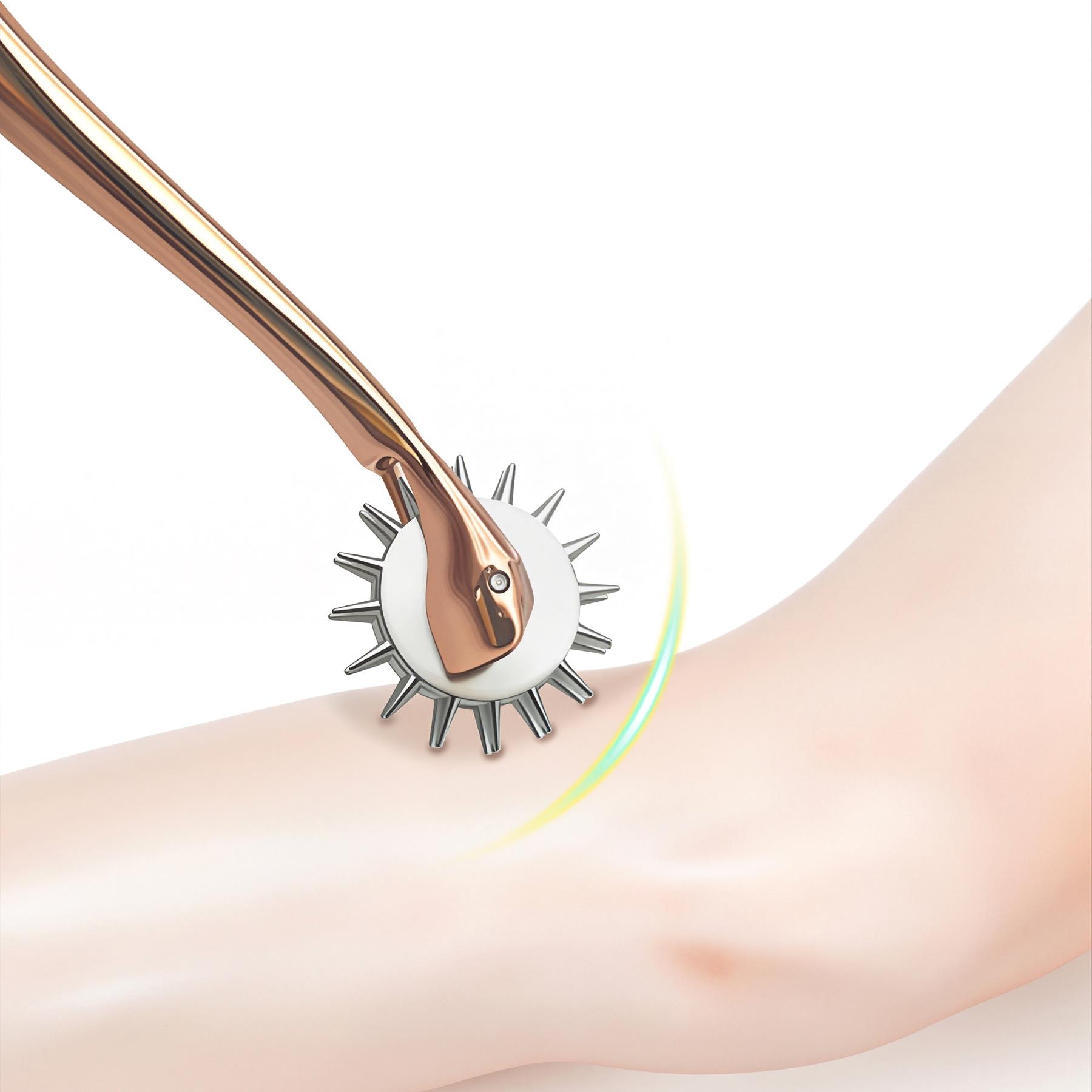 Rose Gold Triple Spoke Wartenberg Wheel - Arm Shot