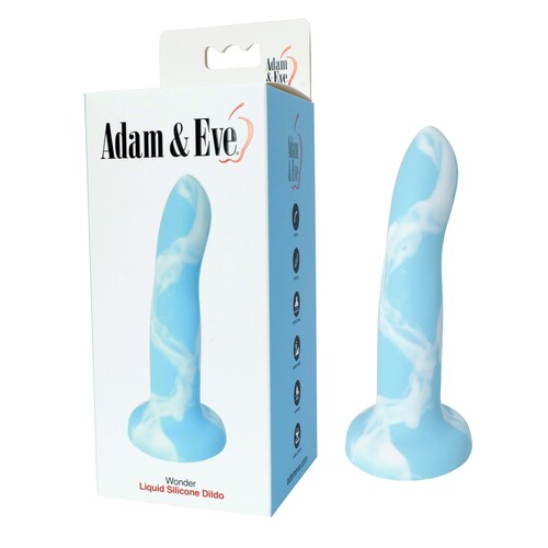 Adam & Eve Wonder Liquid Silicone Dildo - Product and Packaging