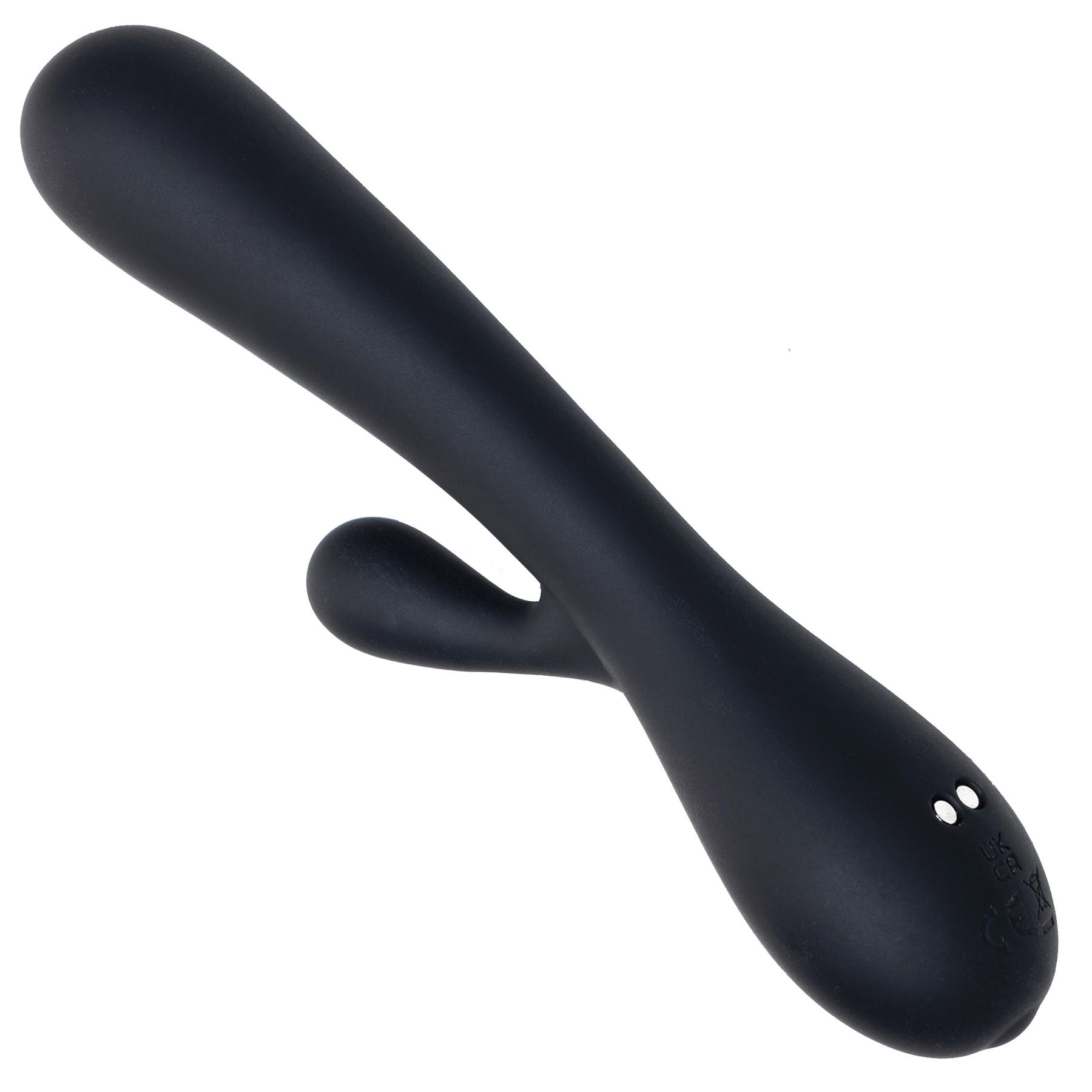 Adam & Eve Luxe Noir Lapine Sleek Rabbit Vibrator - Product Shot #3 - Back