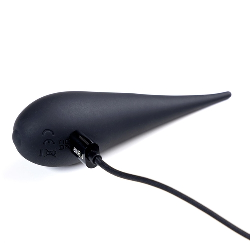 Adam & Eve Luxe Noir Larme Petite Teaser - Product Shot - Showing Where Charging Cable is Placed