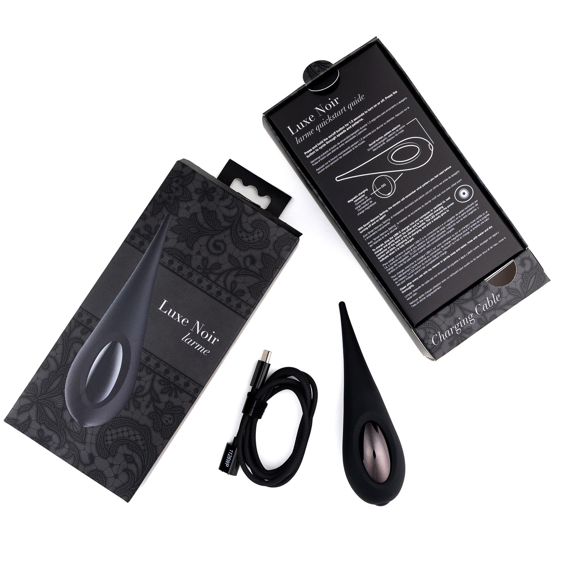 Adam & Eve Luxe Noir Larme Petite Teaser - Product and Packaging Shot