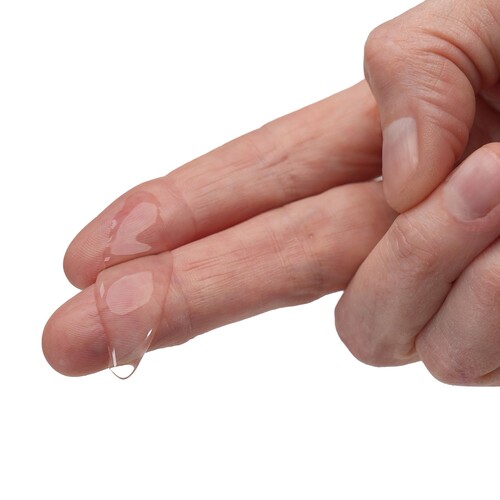 Adam & Eve Masturbator Lube on fingers