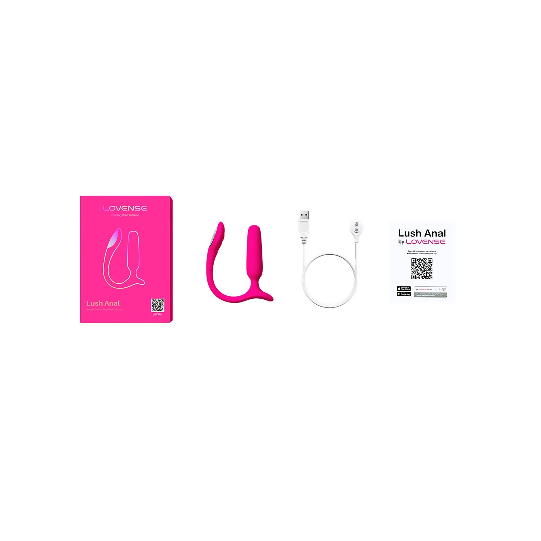 Lovense Lush Bluetooth Anal Vibrator all components