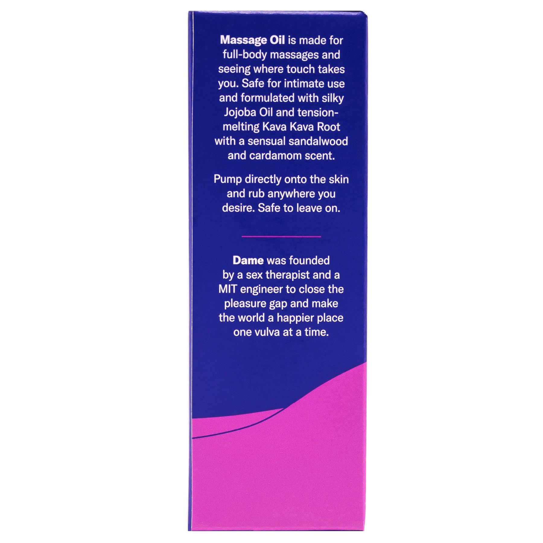 Dame Massage Oil package