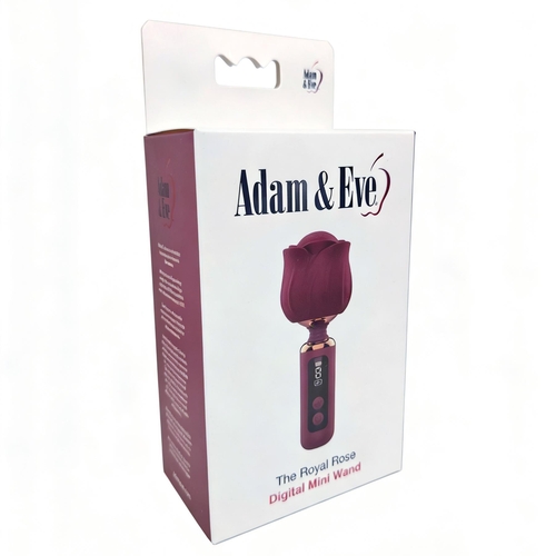Adam & Eve The Royal Rose Digital Mini Wand - Packaging Shot - Garnet