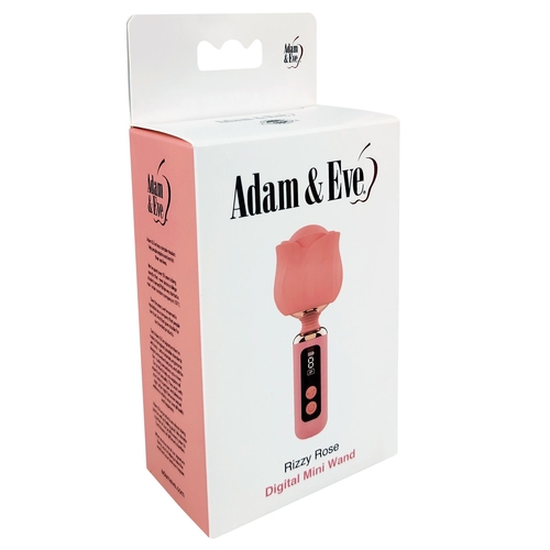 Adam & Eve Rizzy Rose Digital Mini Wand - Packaging - Coral