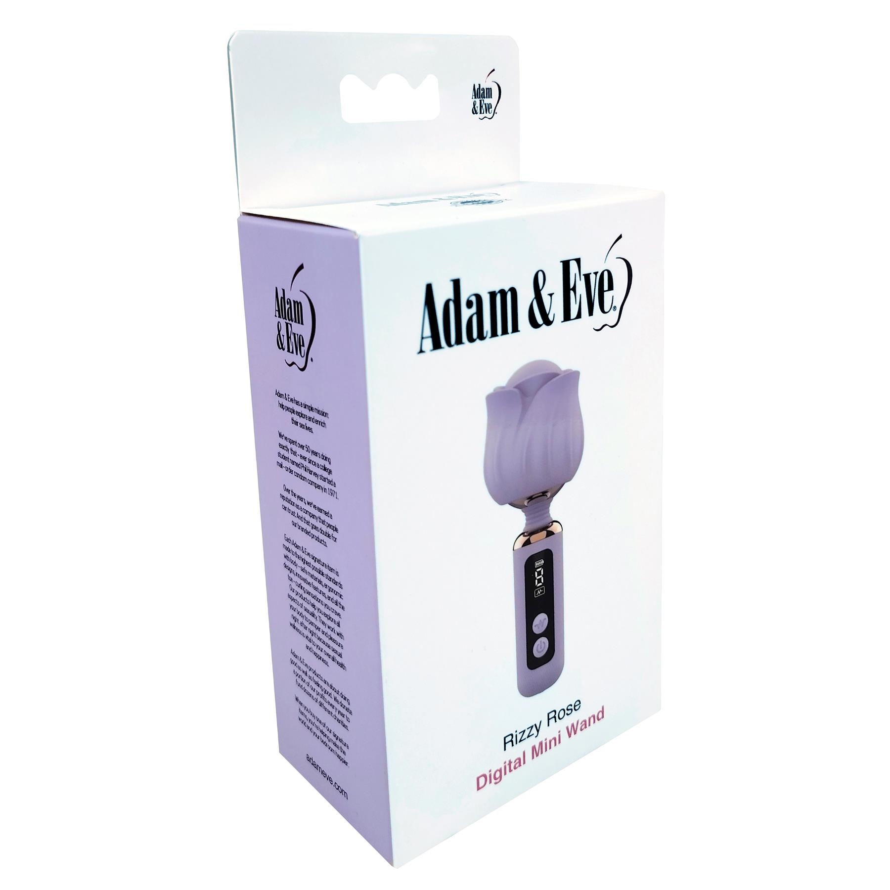 Adam & Eve Rizzy Rose Digital Mini Wand - Packaging - Lilac