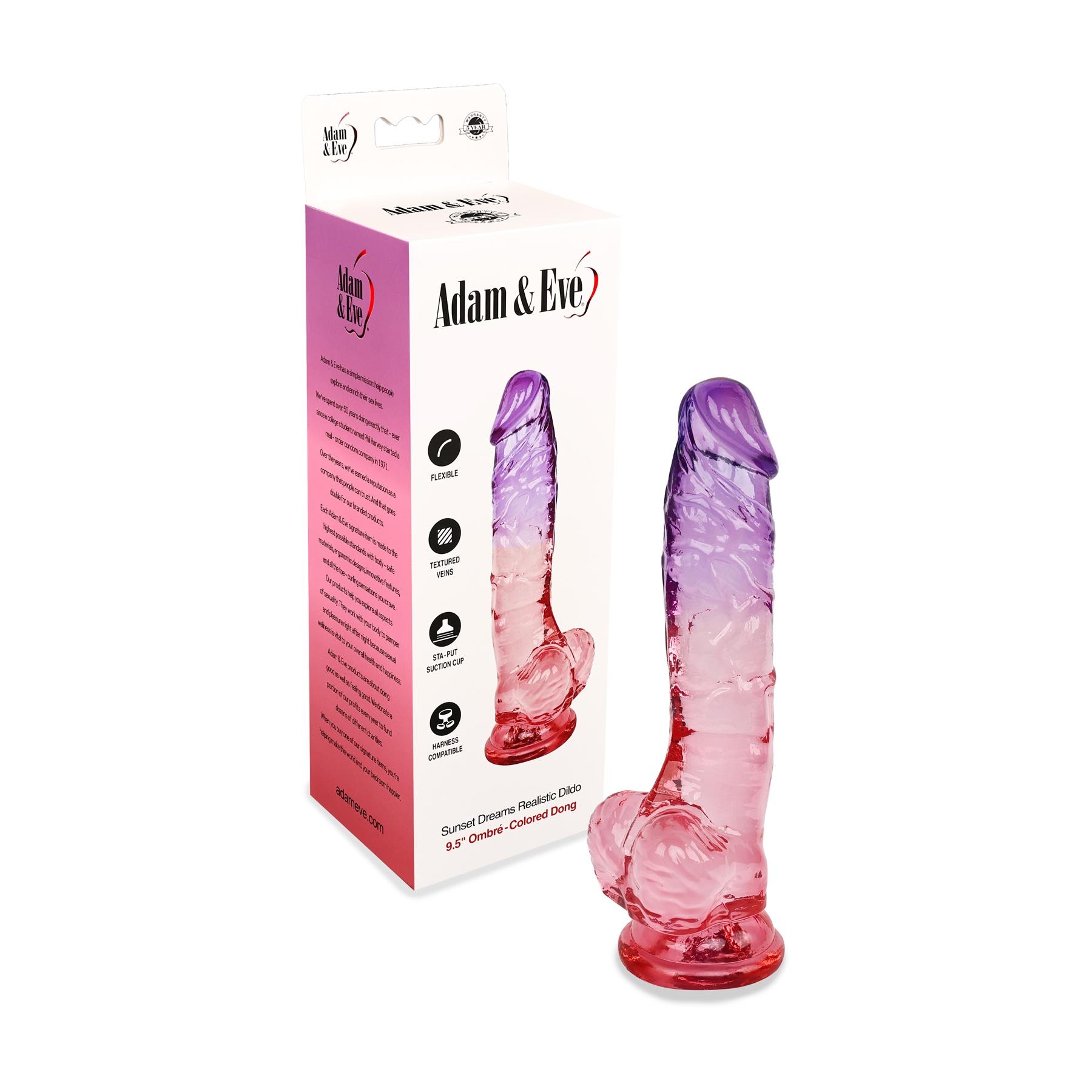 Adam & Eve Sunset Dreams Dildo - Front 9.5"