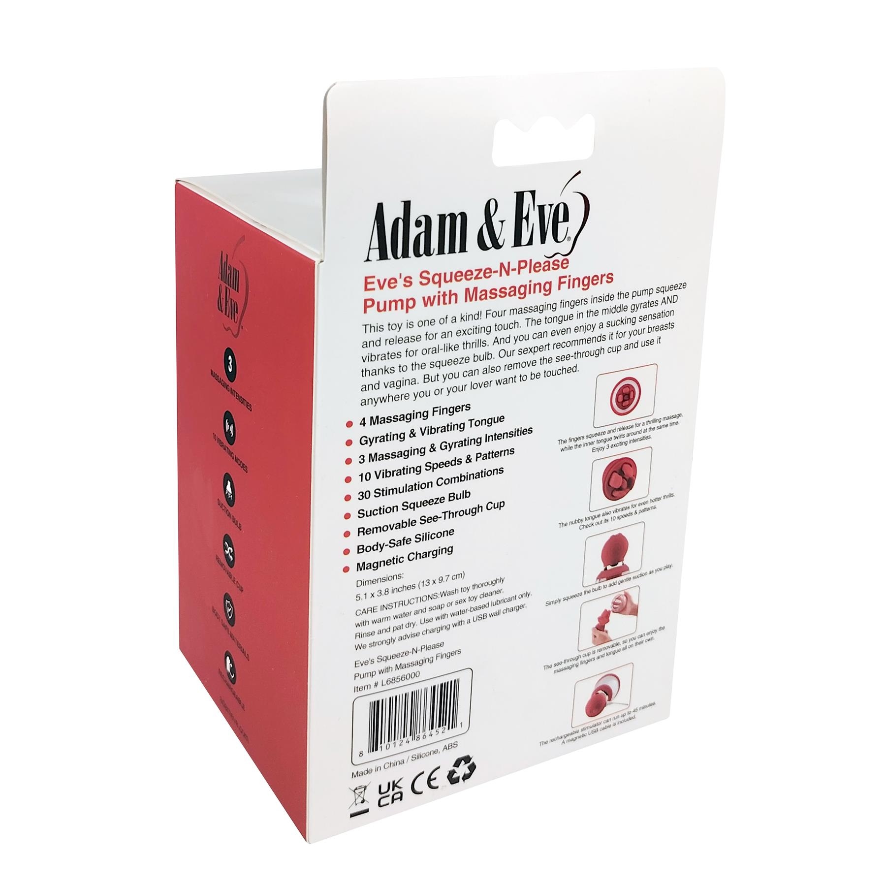 Eve's Squeeze-N-Please Pump - Back of Packaging