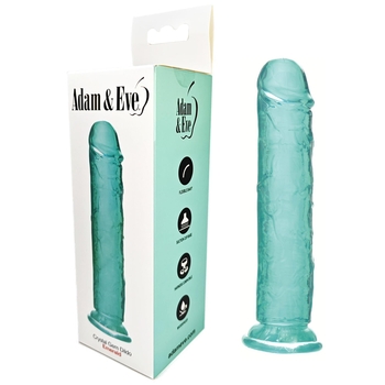 Adam & Eve Crystal Gem Dildo - Product and Packaging - Emerald