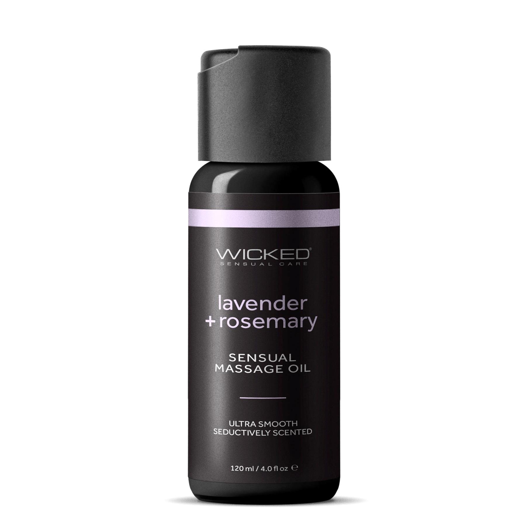 wicked sensual massage oil lavender + rosemary front