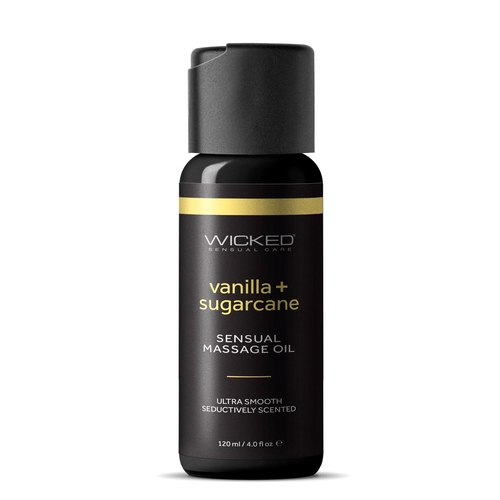 wicked sensual massage oil vanilla + sugar cane front
