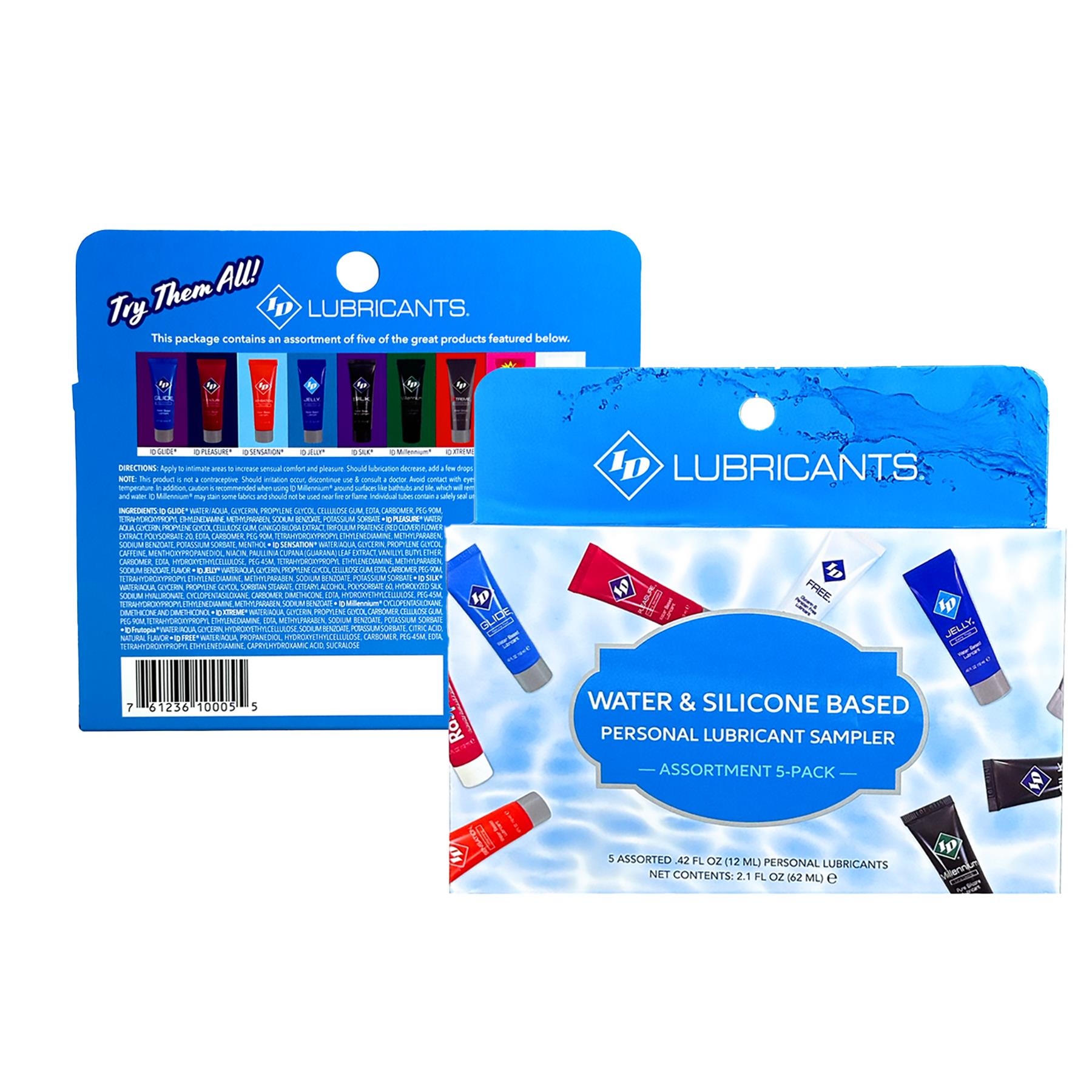 ID Lubricants Assortment 5 Pack Glide front & back