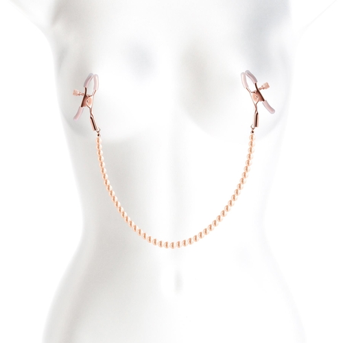 BOUND PEARL NIPPLE CLAMPS ON MANNEQUIN