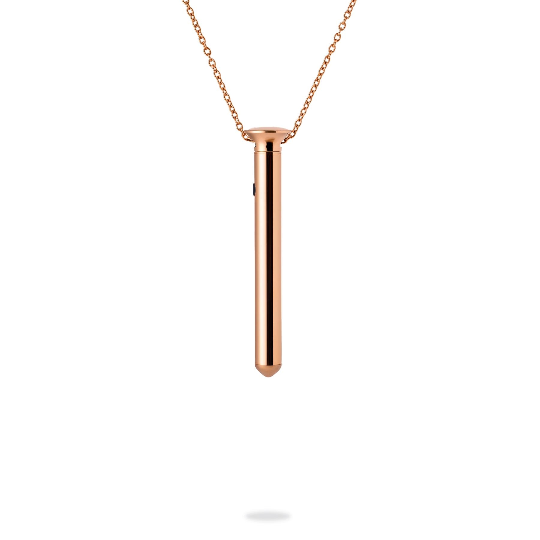 Crave Pleasure Jewelry Vesper Mini Necklace Vibrator rose gold view 6