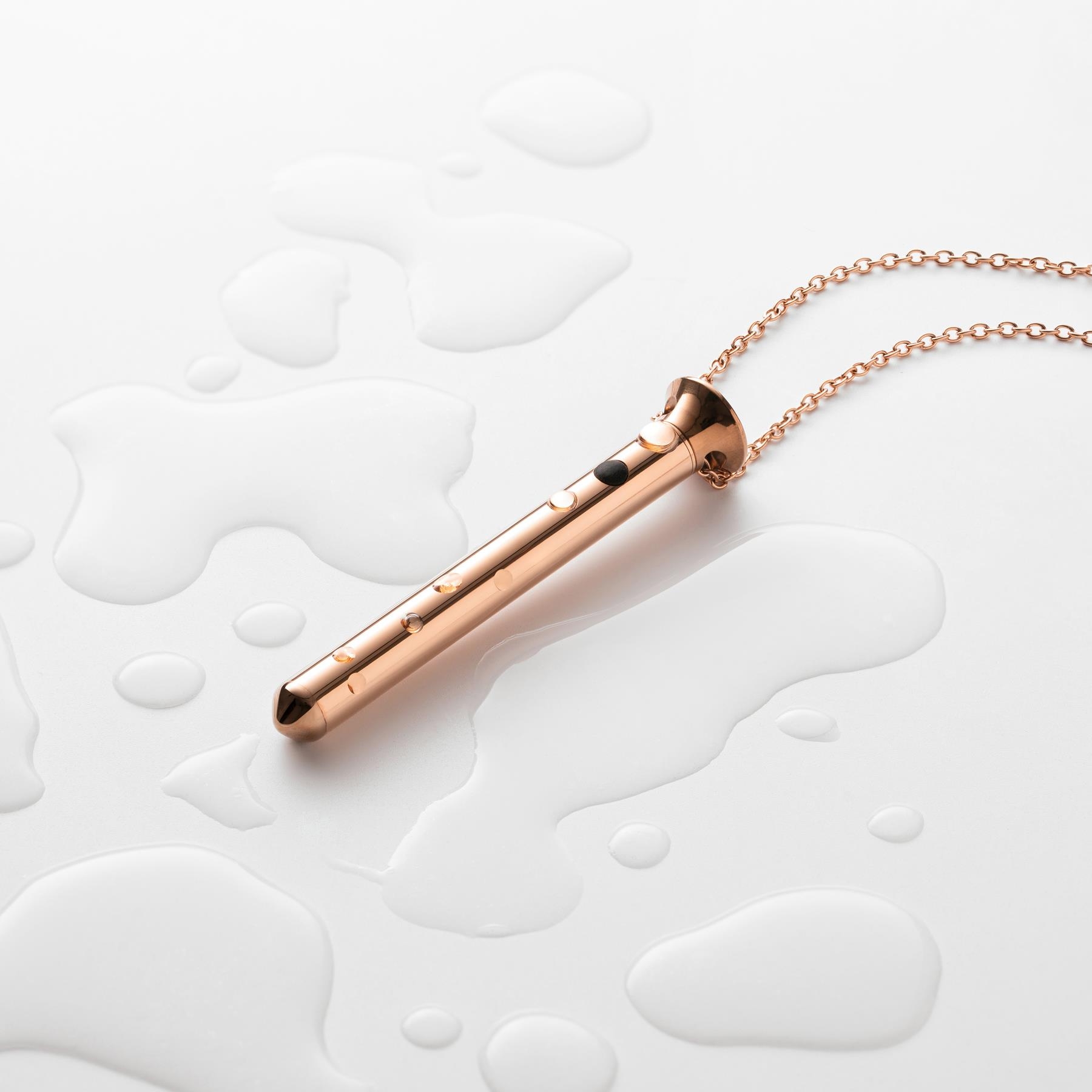 Crave Pleasure Jewelry Vesper Mini Necklace Vibrator rose gold view 7
