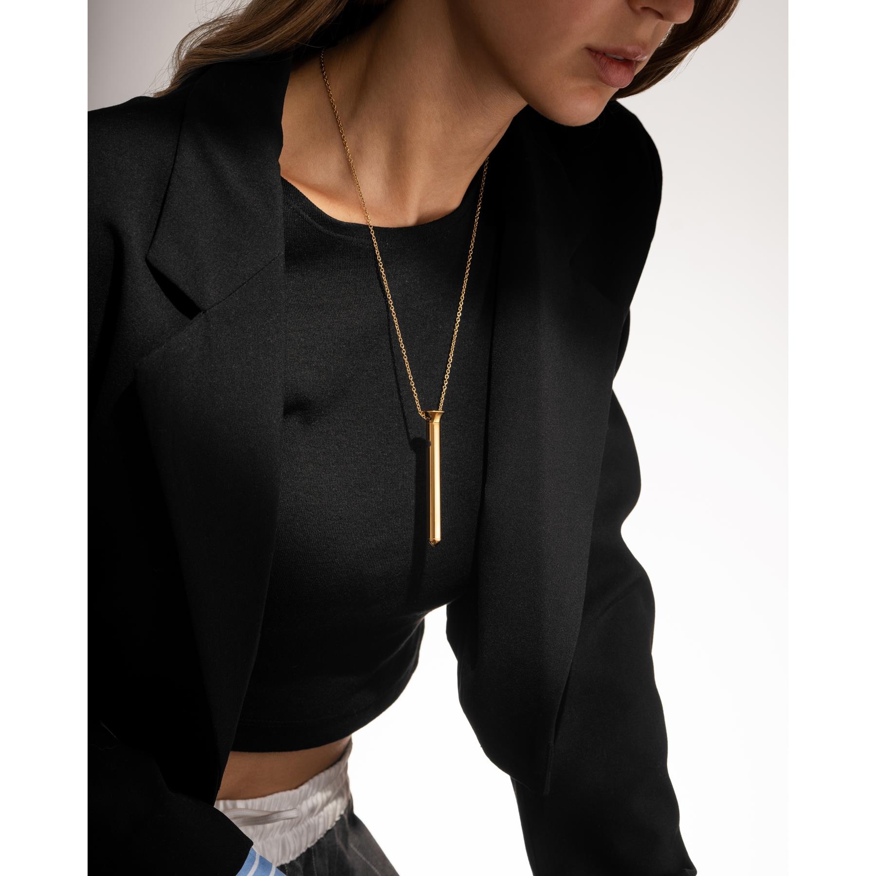 Crave Pleasure Jewelry Vesper Mini Necklace Vibrator rose gold view 9