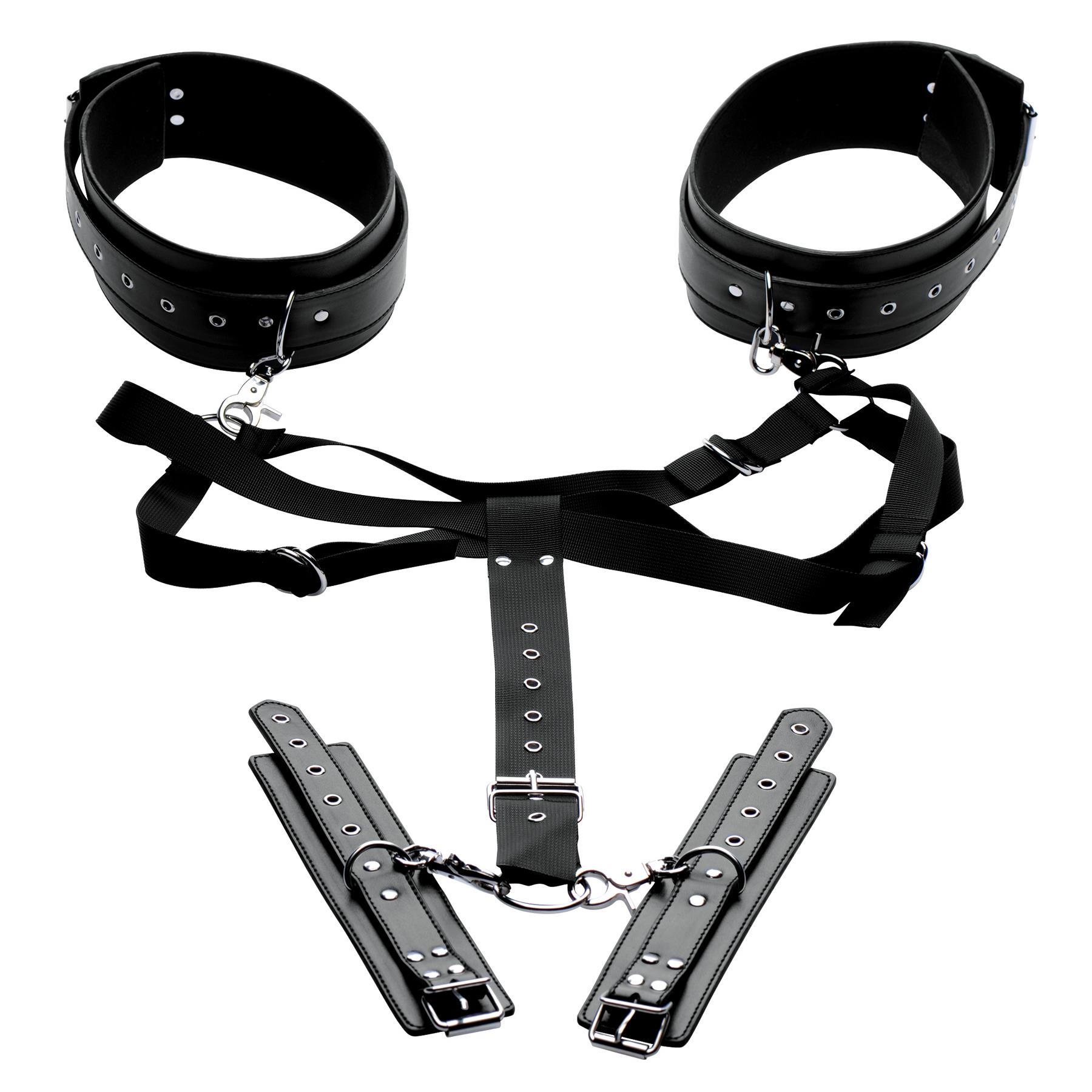 Master Series Acquire Thigh Harness With Wrist Cuffs