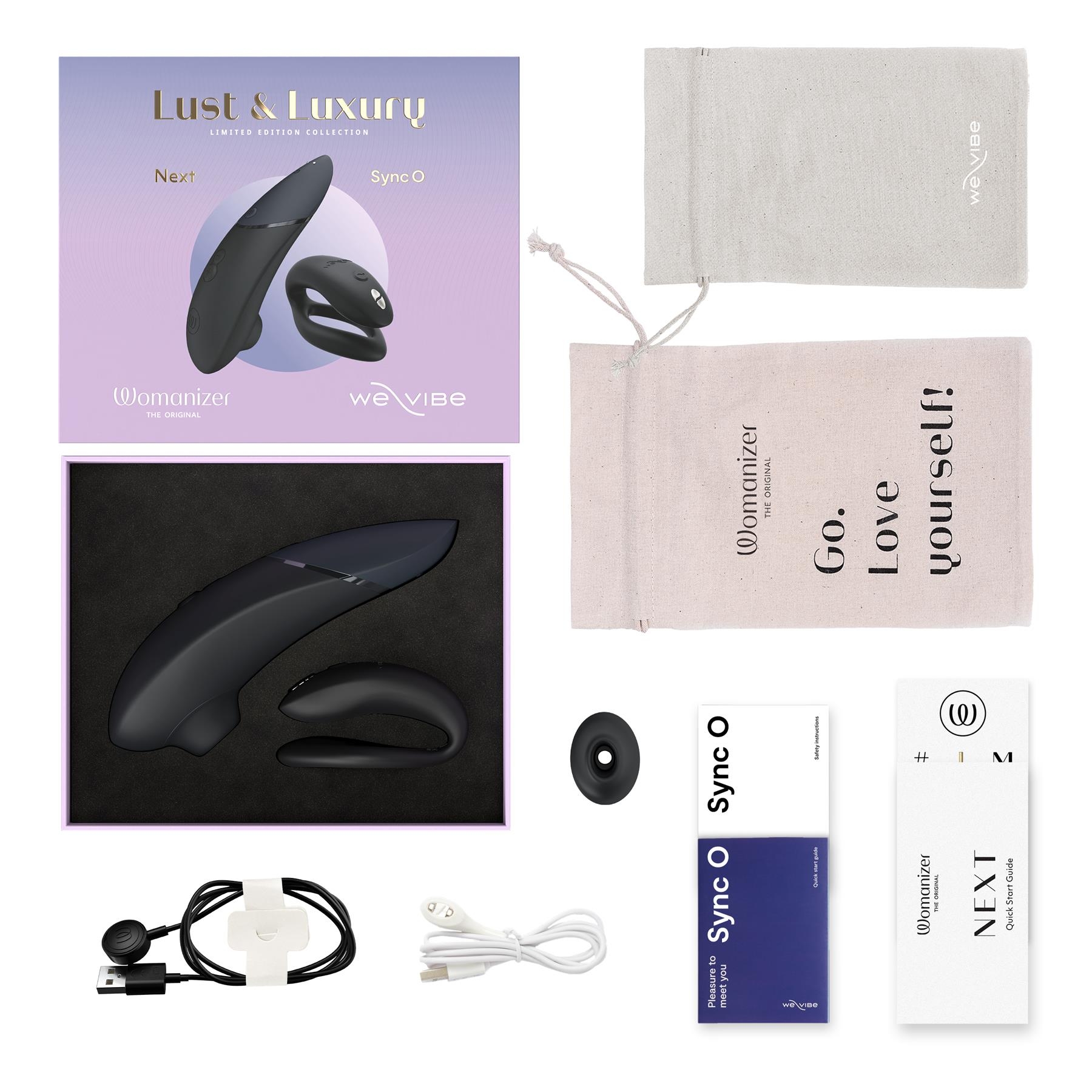 Womanizer + We-Vibe Lust & Lux Collection - Box and all pieces in box