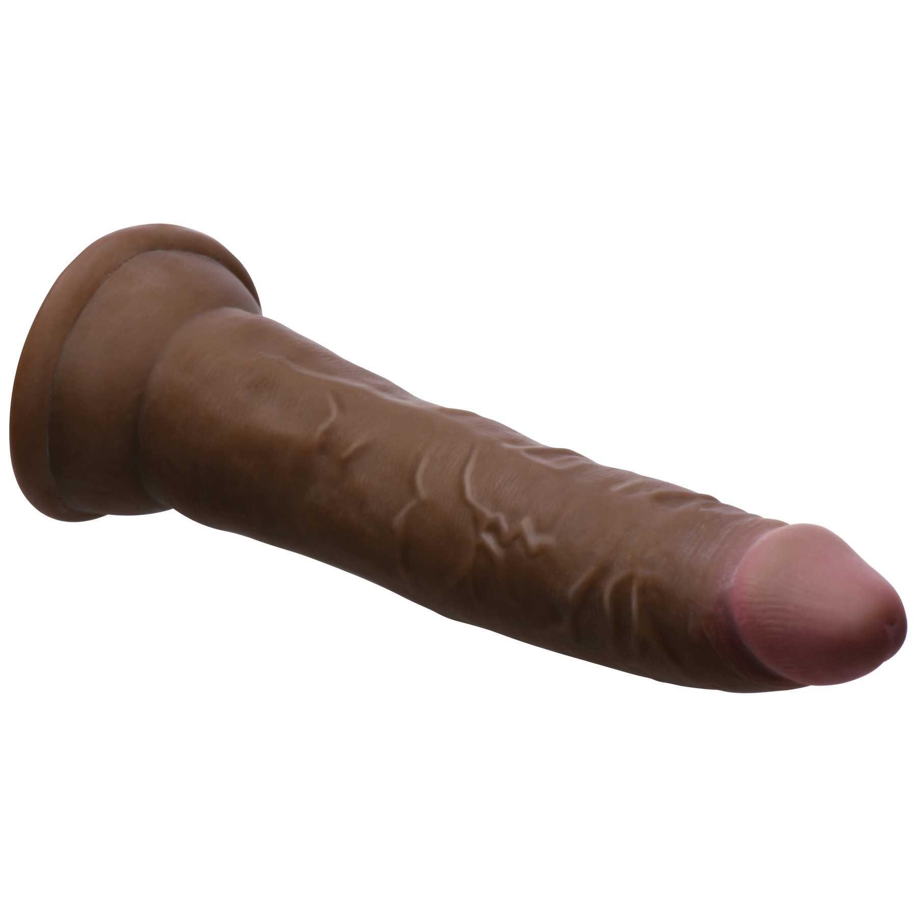 JOCK Hard Core 7 Inch Triple Density Dildo brown side view