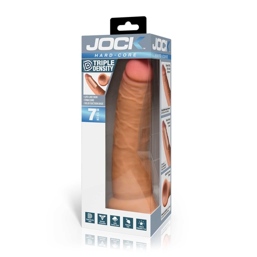 JOCK Hard Core 7 Inch Triple Density Dildo white packaging side view