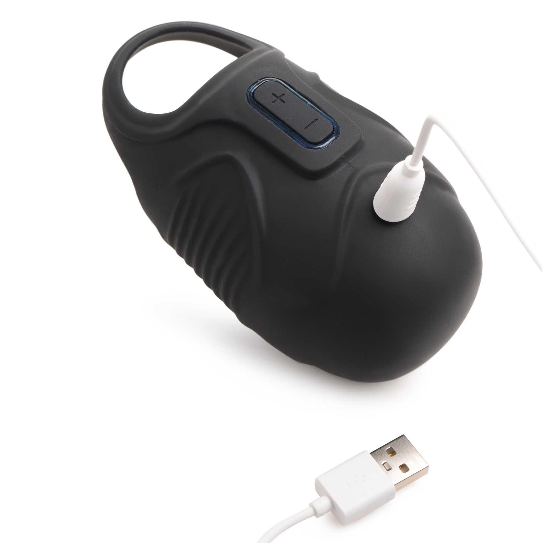 7X Vibrating Silicone Ball Sack with charging cord
