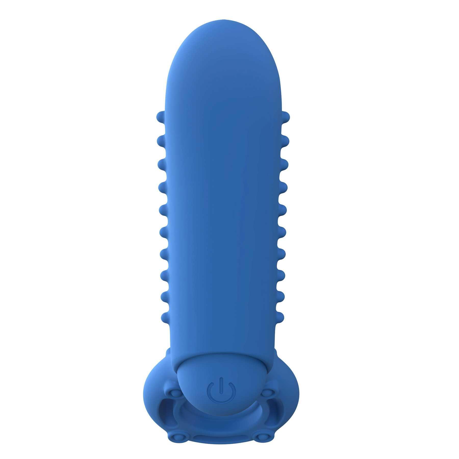 OYeah Rechargeable Vertical Vibrating Ring blue frontal view