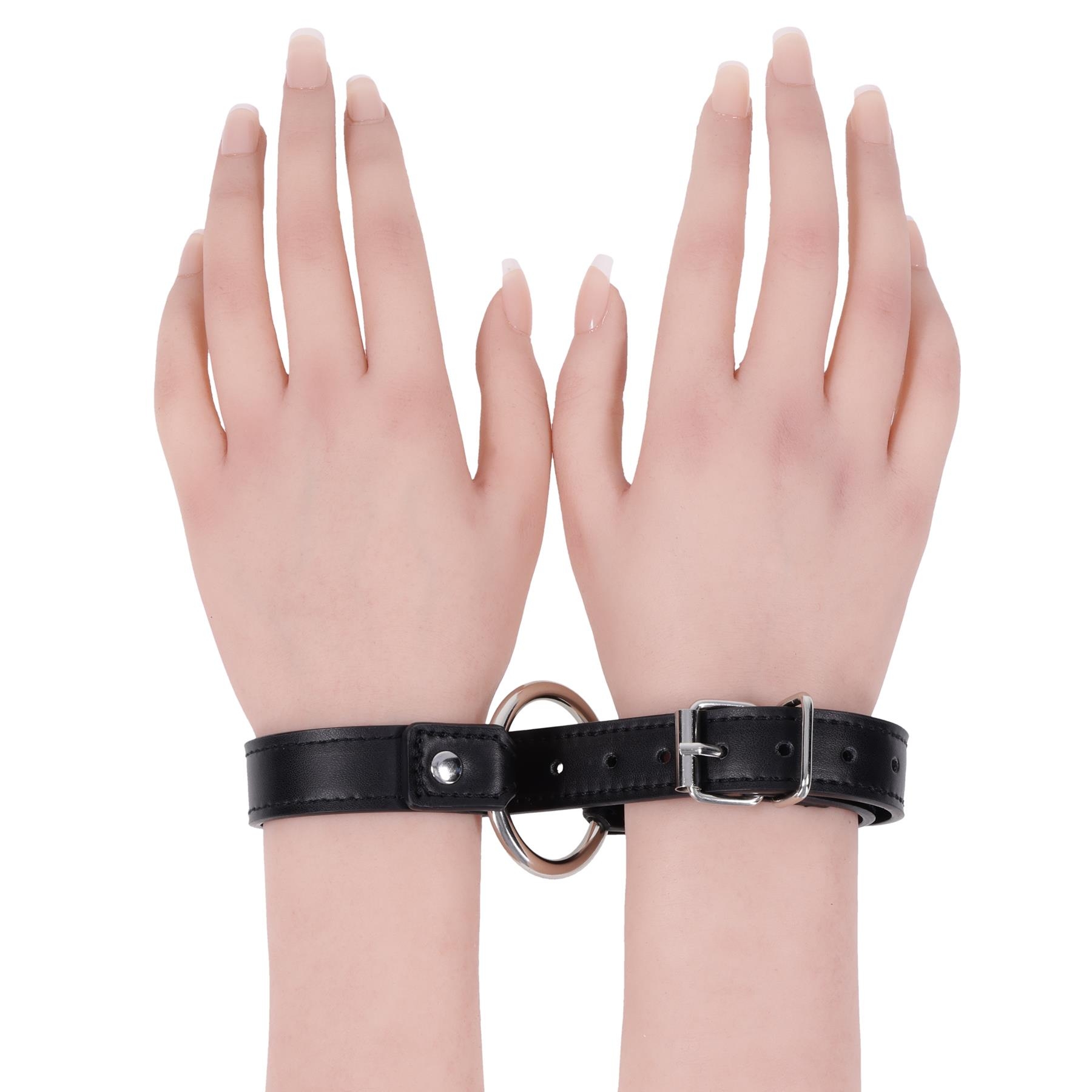 Sex & Mischief Shadow Convertible Cuffs on hands