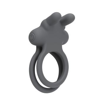 Adam & Eve Bouncin' Bunny Vibrating Couples Enhancer - Product Shot - Gray