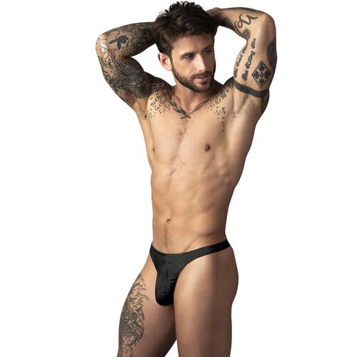 Pull Tab Thong  front black side