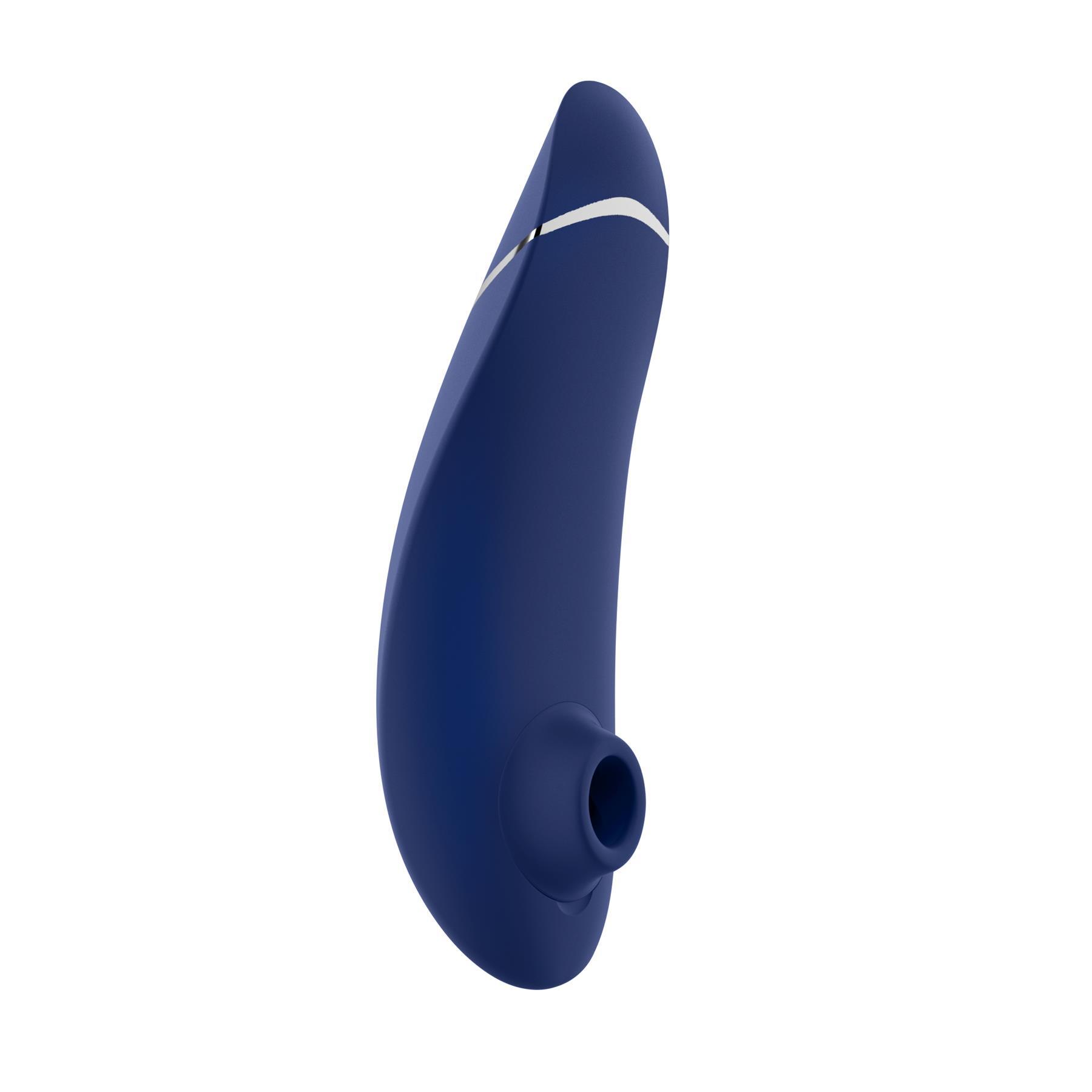 Womanizer Premium 2 Clitoral Stimulator - Blue side view